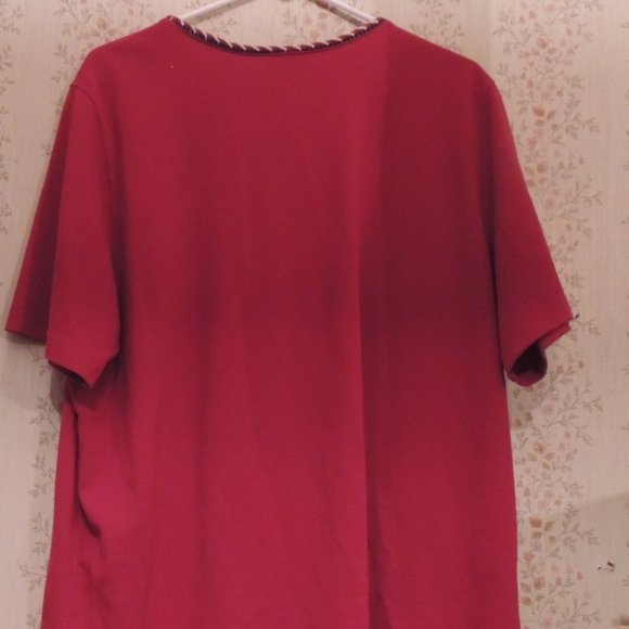 top red fill's like a thick soft sweater cotton and polyester made by koret City - Picture 2 of 5